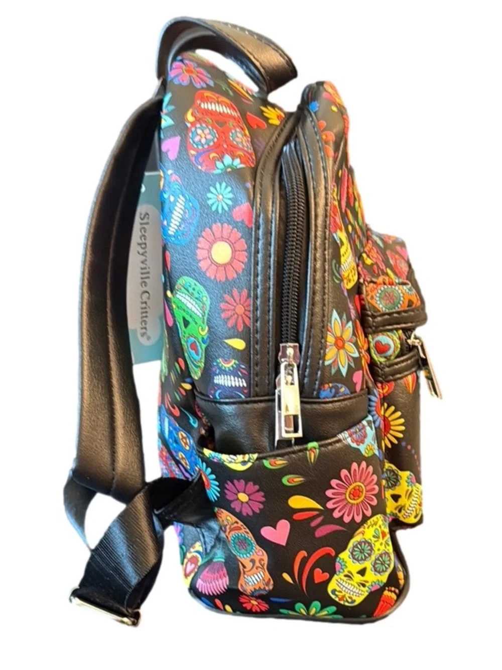 Sleepyville Critters Sugar Skulls Backpack Gothic Day of the Dead Back to School
